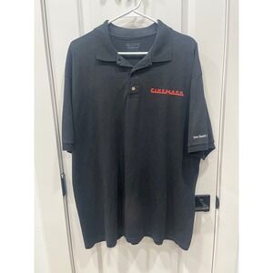 Cinemark Mens Polo Shirt XL Black The Grinch Holiday Movie Promo‎ Uniform